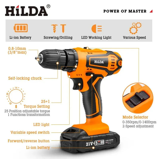 HILDA  21V Cordless Drill